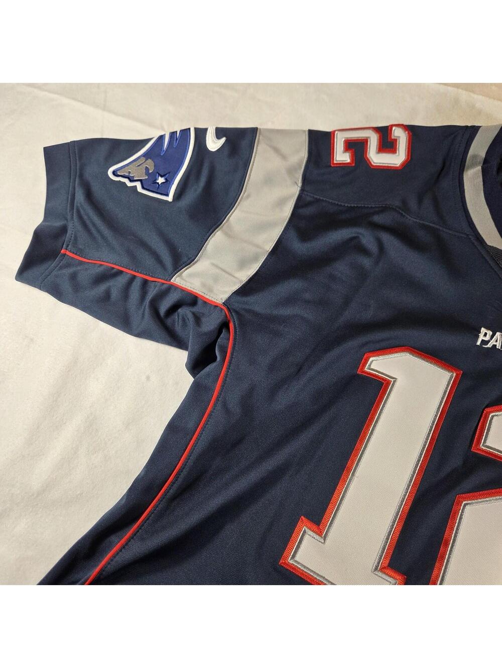 New England Patriots Jersey Mens 2XL Blue NFL Football Tom Brady 12 Nike - Picture 4 of 16